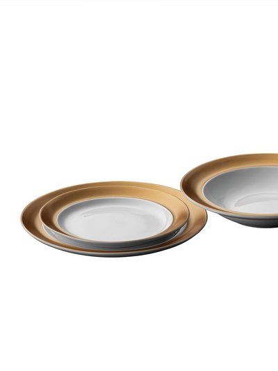 BergHOFF Gem 3pc Plate Set, 2 Plates & Bowl, White & Gold product