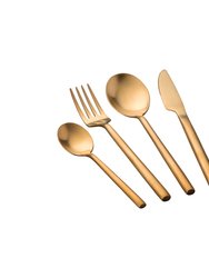 Gem 40 Piece Dinnerware & Flatware Set - White & Gold