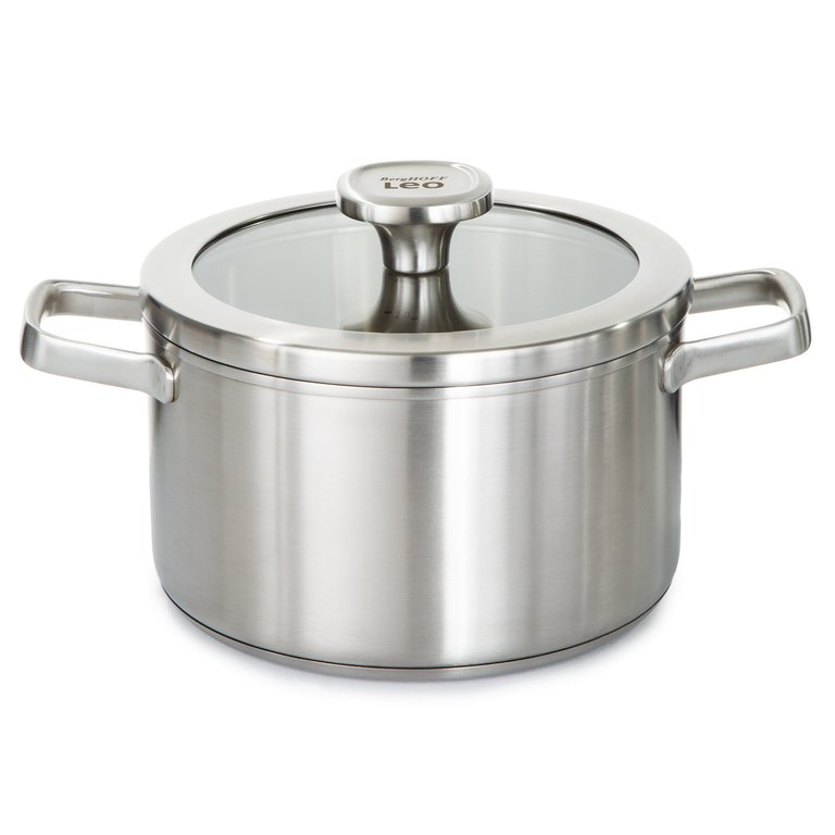 Graphite Recycled 18/10 Stainless Steel Stockpot 8", 3.6qt. With Glass Lid