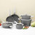 Leo 10Pc Non-Stick Ceramic Cookware Set With Glass Lid, Grey