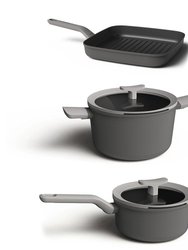 Leo 5Pc Non-Stick Cookware Set - Grey