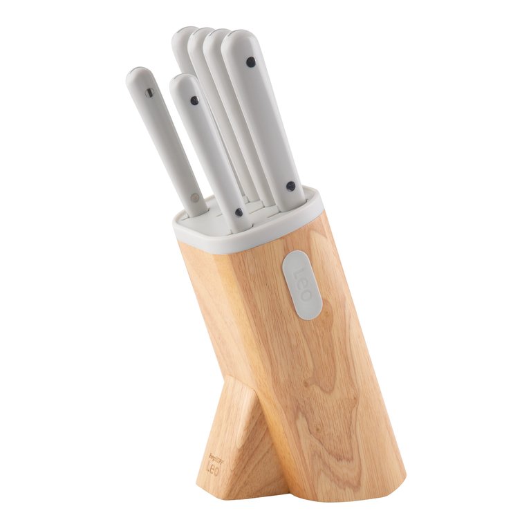 Leo Spirit Stainless Steel 7 Pc Knife Block Set