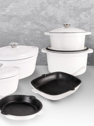 Neo 10 Piece Cast Iron Cookware Set - White