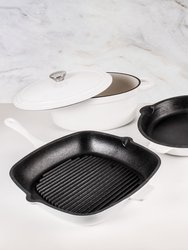 Neo 10 Piece Cast Iron Cookware Set - White