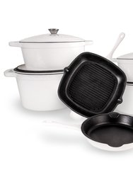 Neo 10 Piece Cast Iron Cookware Set - White - White