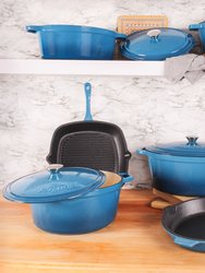 Neo 10Pc Cast Iron Cookware Set - Blue