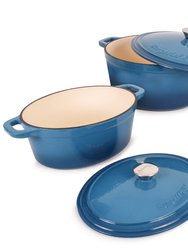Neo 10Pc Cast Iron Cookware Set - Blue