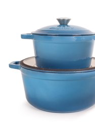 Neo 10Pc Cast Iron Cookware Set - Blue