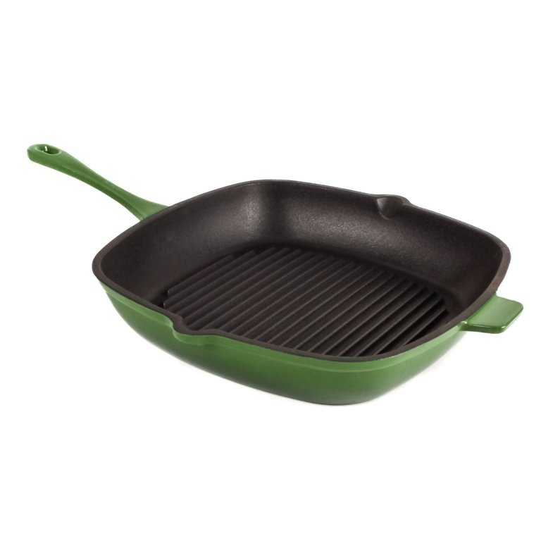 Neo 11" Cast Iron Square Grill Pan - Green