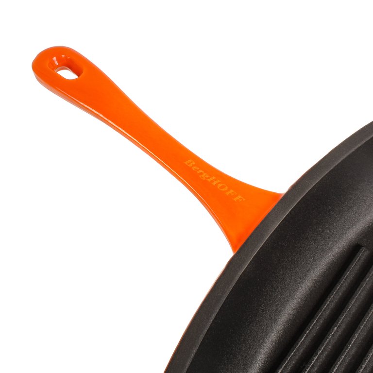 Neo 11" Cast Iron Square Grill Pan - Orange