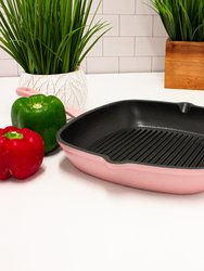 Neo 11" Cast Iron Square Grill Pan - Pink