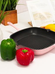 Neo 11" Cast Iron Square Grill Pan - Pink