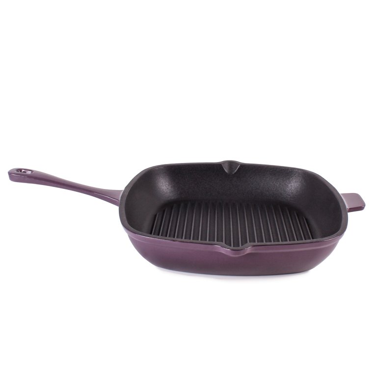 Neo 11" Cast Iron Square Grill Pan - Purple