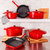 Neo 11" Cast Iron Square Grill Pan - Red