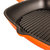 Neo 2pc Cast Iron 11" Grill Pan With Slotted Steak Press, Orange