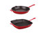 Neo 2pc Cast Iron Set, 10" Fry Pan & 11" Grill Pan - Red