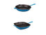 Neo 2pc Cast Iron Set, 10" Fry Pan & 11" Grill Pan Set - Blue - Blue