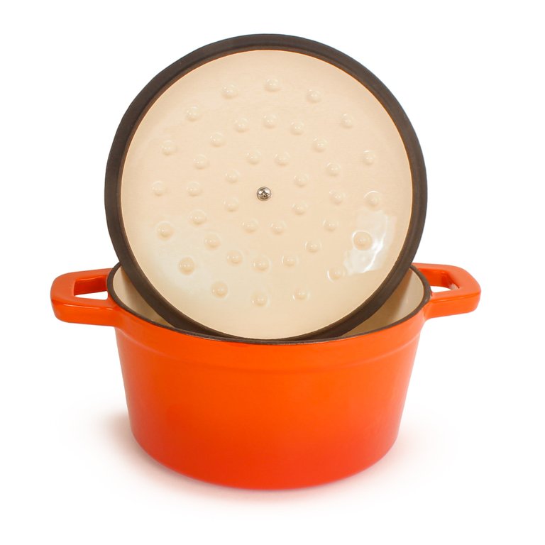 Neo 3qt Cast Iron Round Covered Dutch Oven - Orange