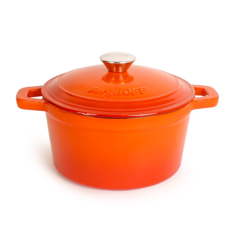 Neo 3qt Cast Iron Round Covered Dutch Oven - Orange - Orange