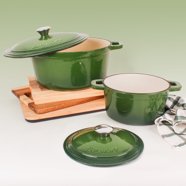 Neo 4pc Cast Iron Cookware Set, 3qt. & 7qt., Green