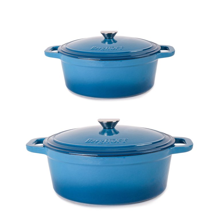 Neo 4pc Cast Iron Cookware Set, 5qt. & 8qt., Blue