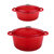 Neo 4Pc Cast Iron Cookware Set, 5qt. & 8qt. Dutch Ovens, Matching Lids, Red