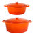 Neo 4pc Cast Iron Cookware Set, 5qt. & 8qt., Orange