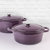 Neo 4Pc Cast Iron Cookware Set, 5qt. & 8qt. Oval Dutch Ovens, Matching Lids, Purple