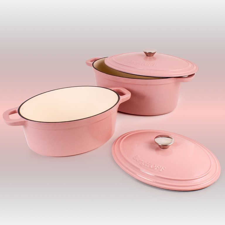 Neo 4pc Cast Iron Cookware Set, 5qt. & 8qt., Pink