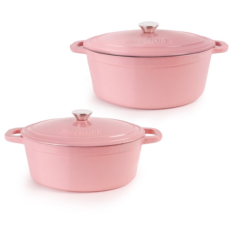 Neo 4pc Cast Iron Cookware Set, 5qt. & 8qt., Pink