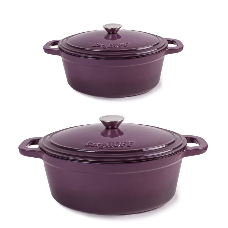 Neo 4pc Cast Iron Cookware Set, 5qt. & 8qt., Purple