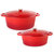 Neo 4pc Cast Iron Cookware Set, 5qt. & 8qt., Red