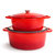 Neo 4pc Cast Iron Cookware Set, 5qt. & 8qt., Red