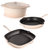 Neo 4pc Cast Iron Cookware Set, Grill Pan, Fry Pan & Oval Dutch Oven, Meringue