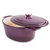 Neo 4pc Cast Iron Cookware Set, Grill Pan, Fry Pan & Oval Dutch Oven, Purple