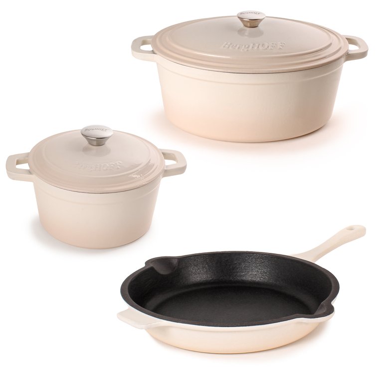 Neo 5Pc Cast Iron Cookware Set, Meringue - Meringue