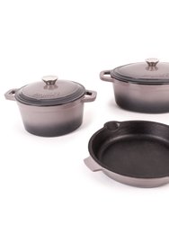 Neo 5Pc Cast Iron Cookware Set, Oyster - Oyester