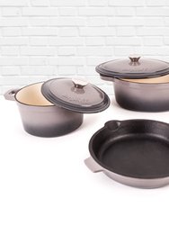 Neo 5Pc Cast Iron Cookware Set, Oyster