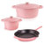 Neo 5Pc Cast Iron Cookware Set, Pink - Pink