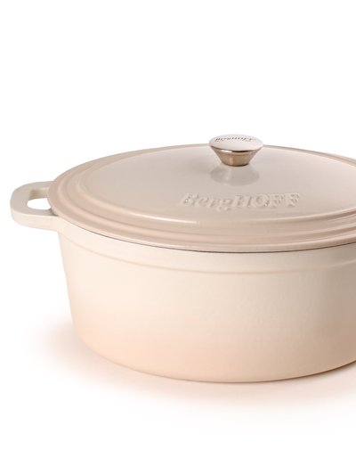 BergHOFF Neo 8Qt  Cast Iron Oval Covered Dutch Oven - Meringue product
