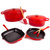 Neo 9pc Cast Iron Cookware Set, Red