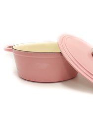 Neo Cast Iron Oval Covered Dutch Oven Dish 5qt- Pink