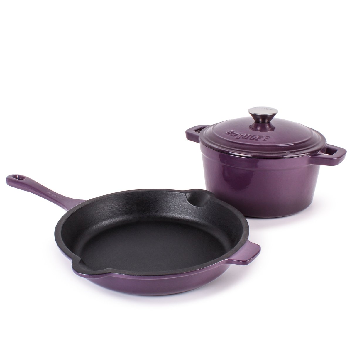 Neo Cast Iron Grill Pan, Fry Pan and 3 Quart Dutch Oven, Set of 3