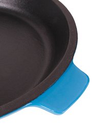 Neo Cast Iron Set 3pc Blue (3qt Cast Iron Covered Stockpot, 10" Cast Iron Fry Pan)