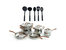 Ouro 11pcs 18/10 Stainless Steel Cookware Set with SS Lid and 5pc Nylon Kitchen Tool Set