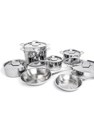 Professional 13Pc Stainless Steel 18/10 Tri-Ply Cookware Set - Silver