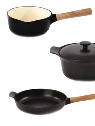 Ron 4pc Cast Iron Cookware Set - Black