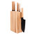 Ron 6 Pieces Knife Block Set With Ash Wood Natural Handle