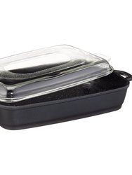 Scala Non Stick Cast Aluminum Roasting Pan With Glass Cover, 4 Qt.