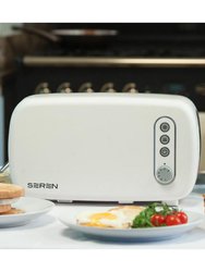 Seren Side Loading Toaster with White/Cream Panel